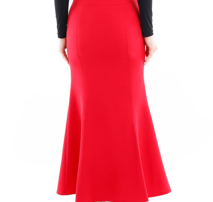 Red Fishtail Maxi Skirt - G - Line