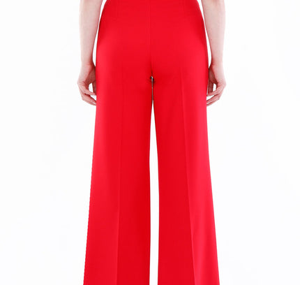 Red Wide Leg Pants - Regular & Plus Size Flare Trousers - G - Line