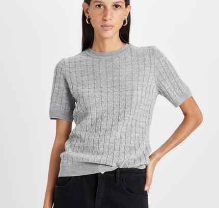 Regular Fit Crew Neck Short Sleeve Tricot Sweater