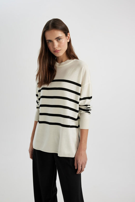 Relaxed Fit Striped Sweater
