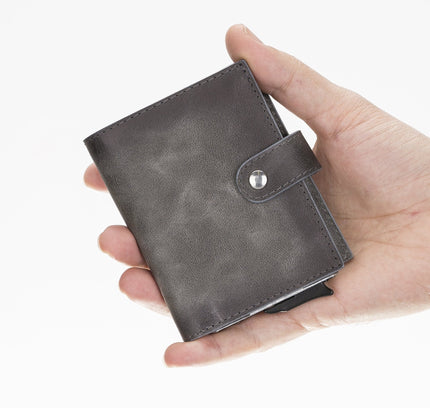 Smart Leather Wallet & Mechanical Card Holder with RFID - G - Line