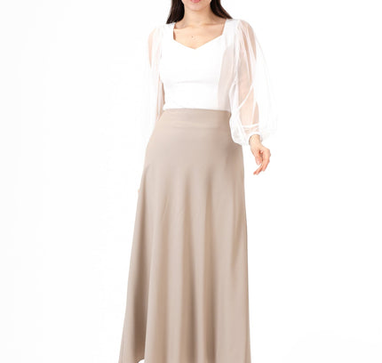 Stone A - Line Style Comfy Maxi Dress Skirt - G - Line