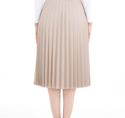 Stone Midi Thin Pleated Below the Knee Skirt - G - Line