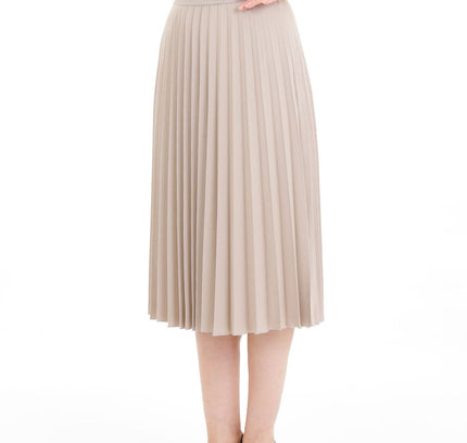 Stone Midi Thin Pleated Below the Knee Skirt - G - Line