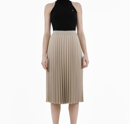 Stone Midi Thin Pleated Below the Knee Skirt - G - Line