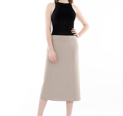 Stone Straight A - Line Midi Skirt - G - Line