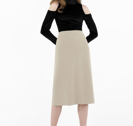 Stone Straight A - Line Midi Skirt - G - Line