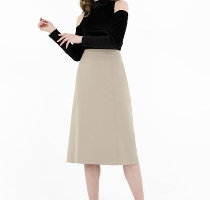 Stone Straight A - Line Midi Skirt - G - Line