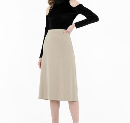 Stone Straight A - Line Midi Skirt - G - Line