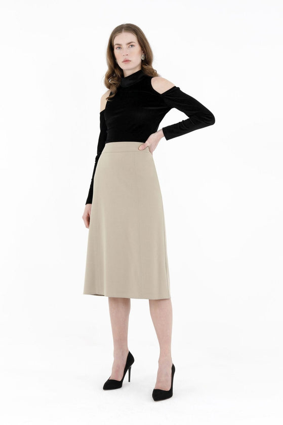 Stone Straight A - Line Midi Skirt - G - Line