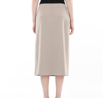 Stone Straight A - Line Midi Skirt - G - Line