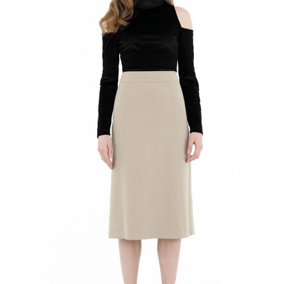 Stone Straight A - Line Midi Skirt - G - Line