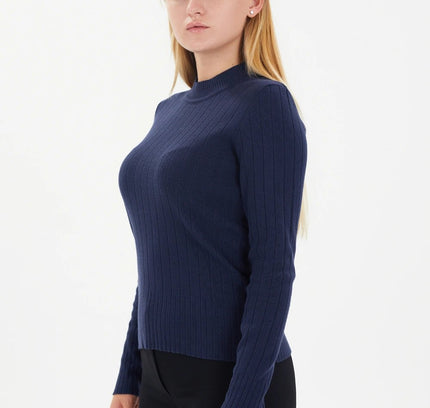 Striped Half Neck Thick Sweater - G - Line