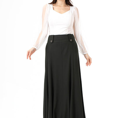 Unique Gores Maxi Flared Skirt - G - Line