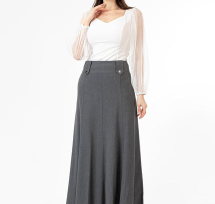 Unique Gores Maxi Flared Skirt - G - Line