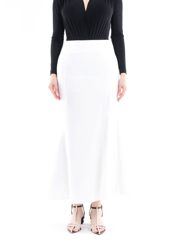 White Fishtail Maxi Skirt - G - Line