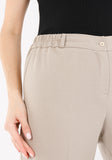 Straight Stone Pants for Women with Elastic Waistband and Zipper Combined G-Line