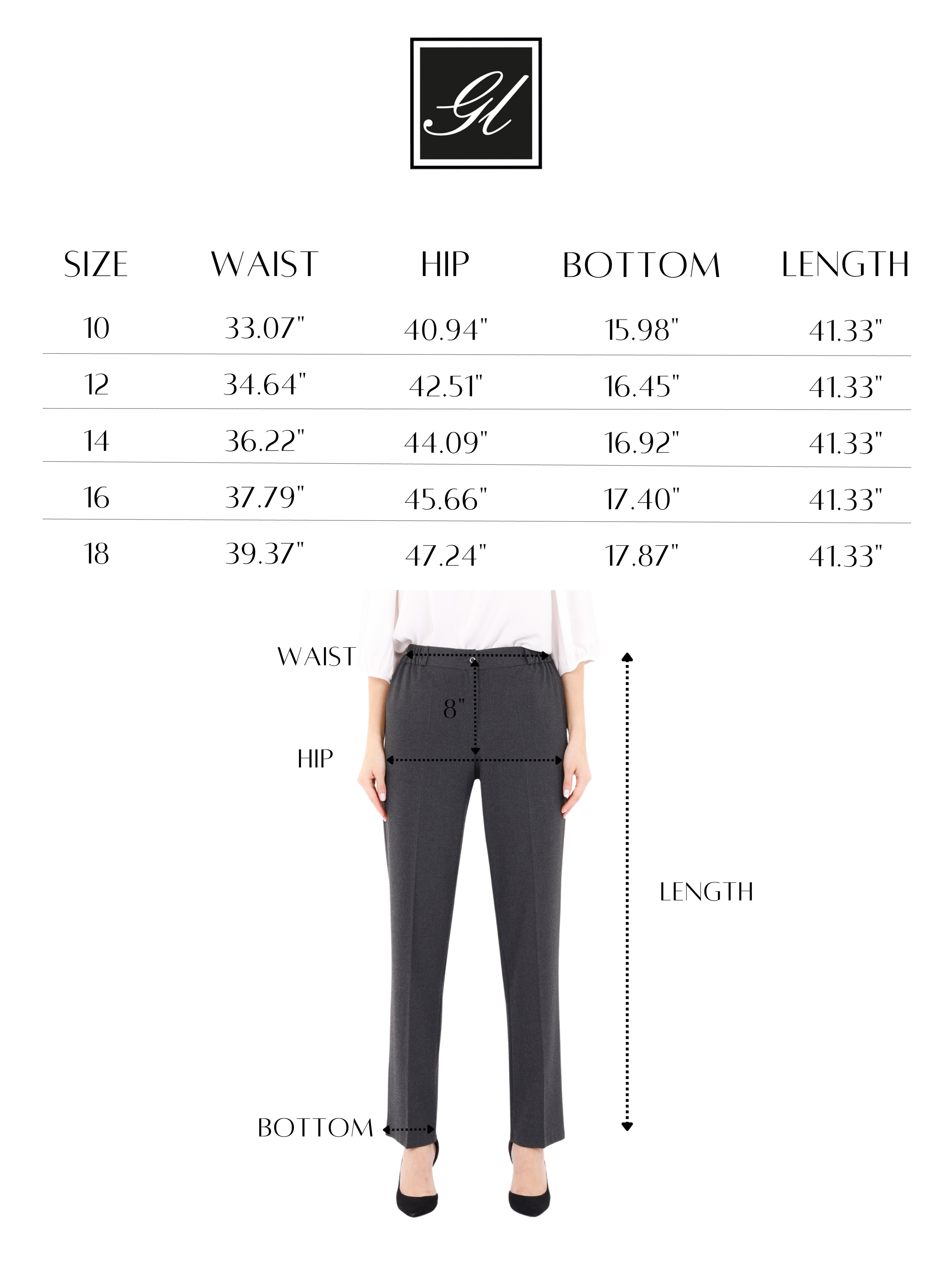 Elastic Waistband Womens Dress Pants - Pull-On Design for Easy Wear