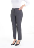 G-Line Women's Grey High Waist Slim Fit Stretchy Skinny Work Pants