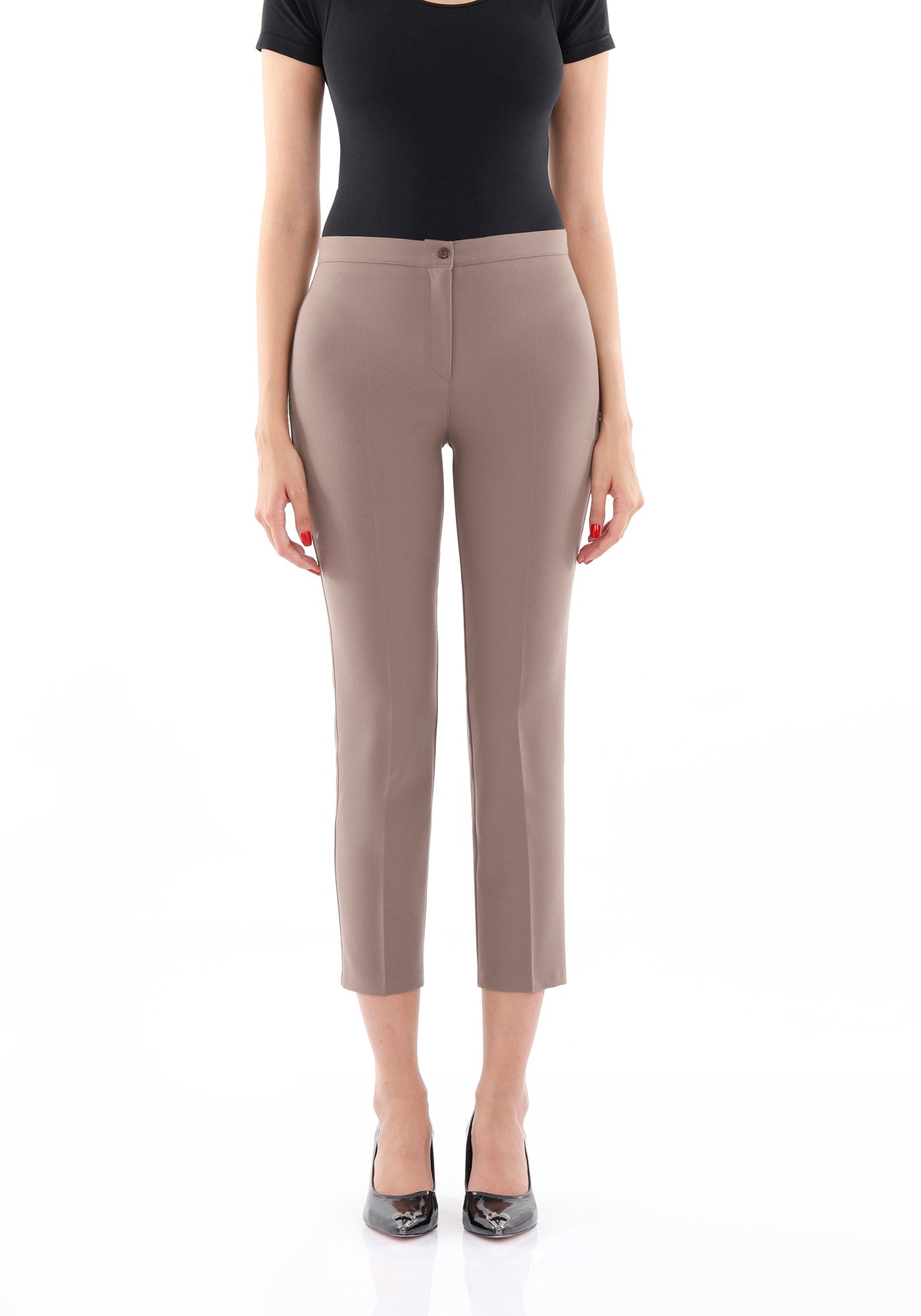 Women's Mink High Waist Slim Fit Stretchy Skinny Work Pants - G-Line