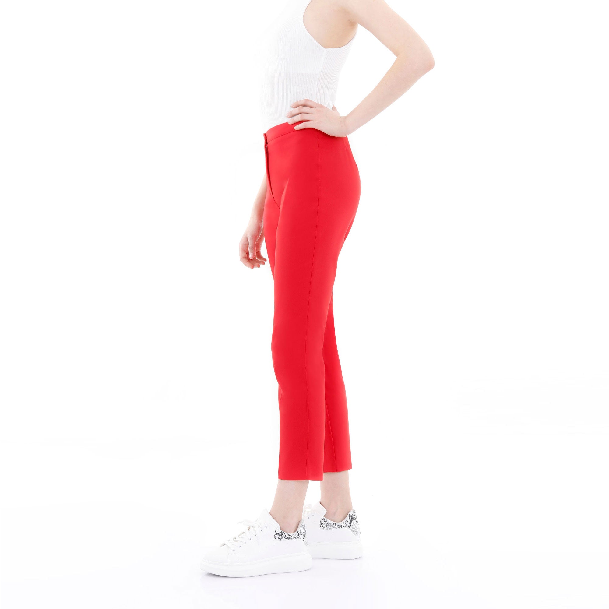 Red Straight Leg Pants for Women G-Line