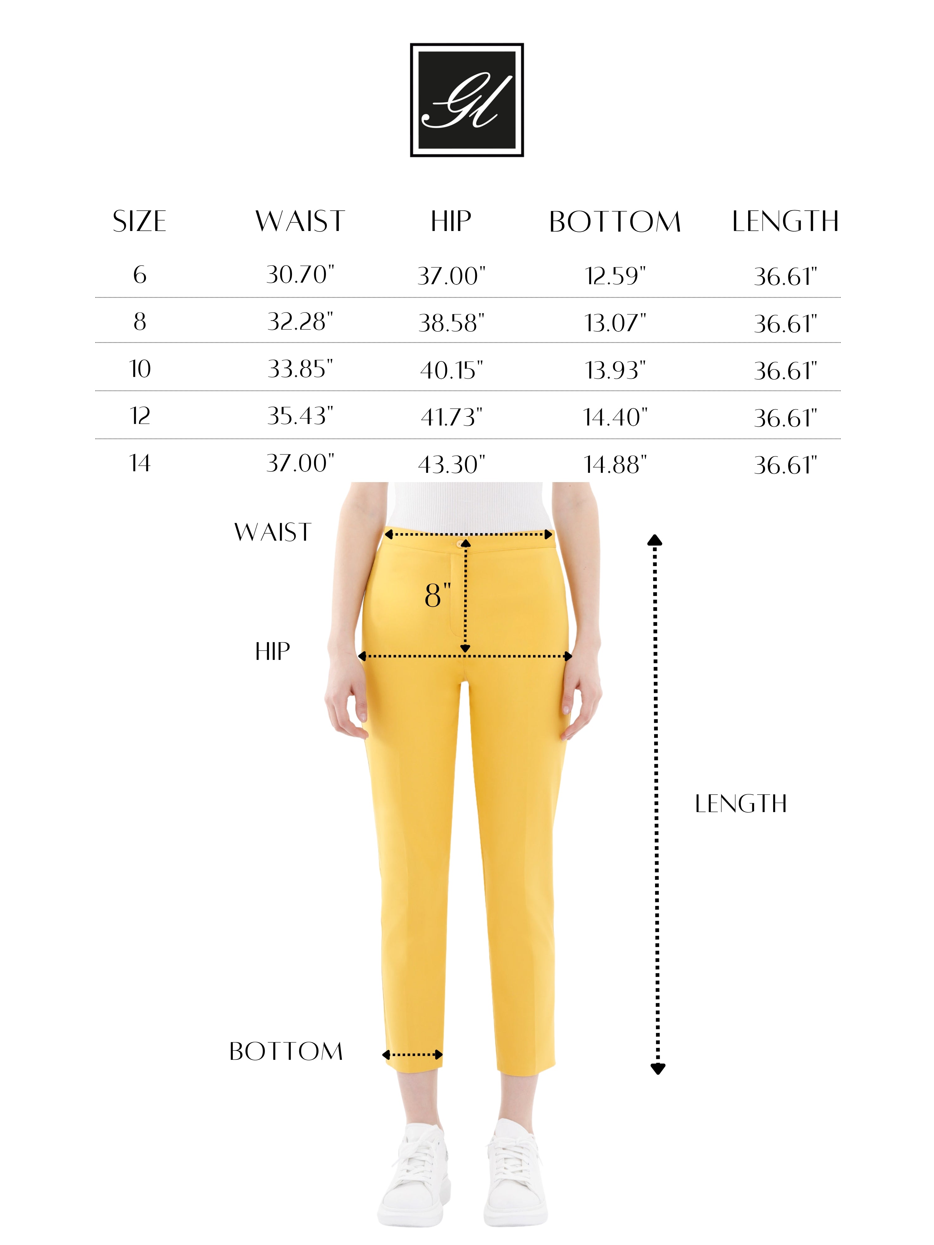 Yellow Straight Leg Pants for Women G-Line