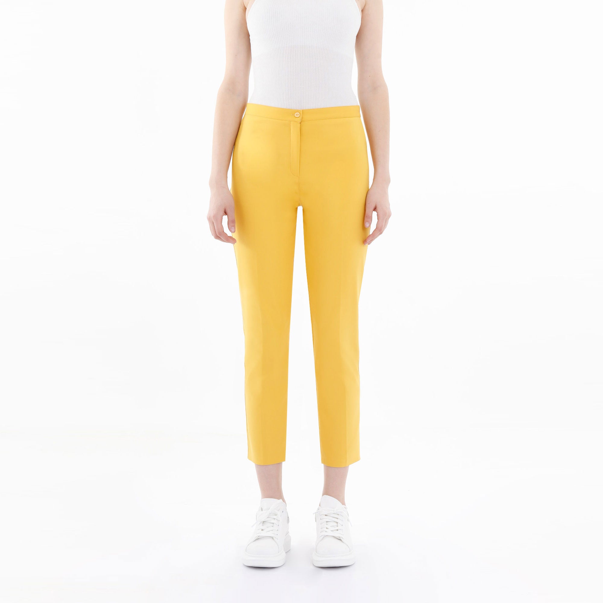 Yellow Straight Leg Pants for Women G-Line
