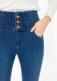 Women's High Waisted Navy Blue Skinny Pants G-Line