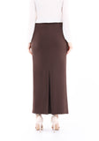 Brown Maxi Back Slitted Pencil Skirt G-Line