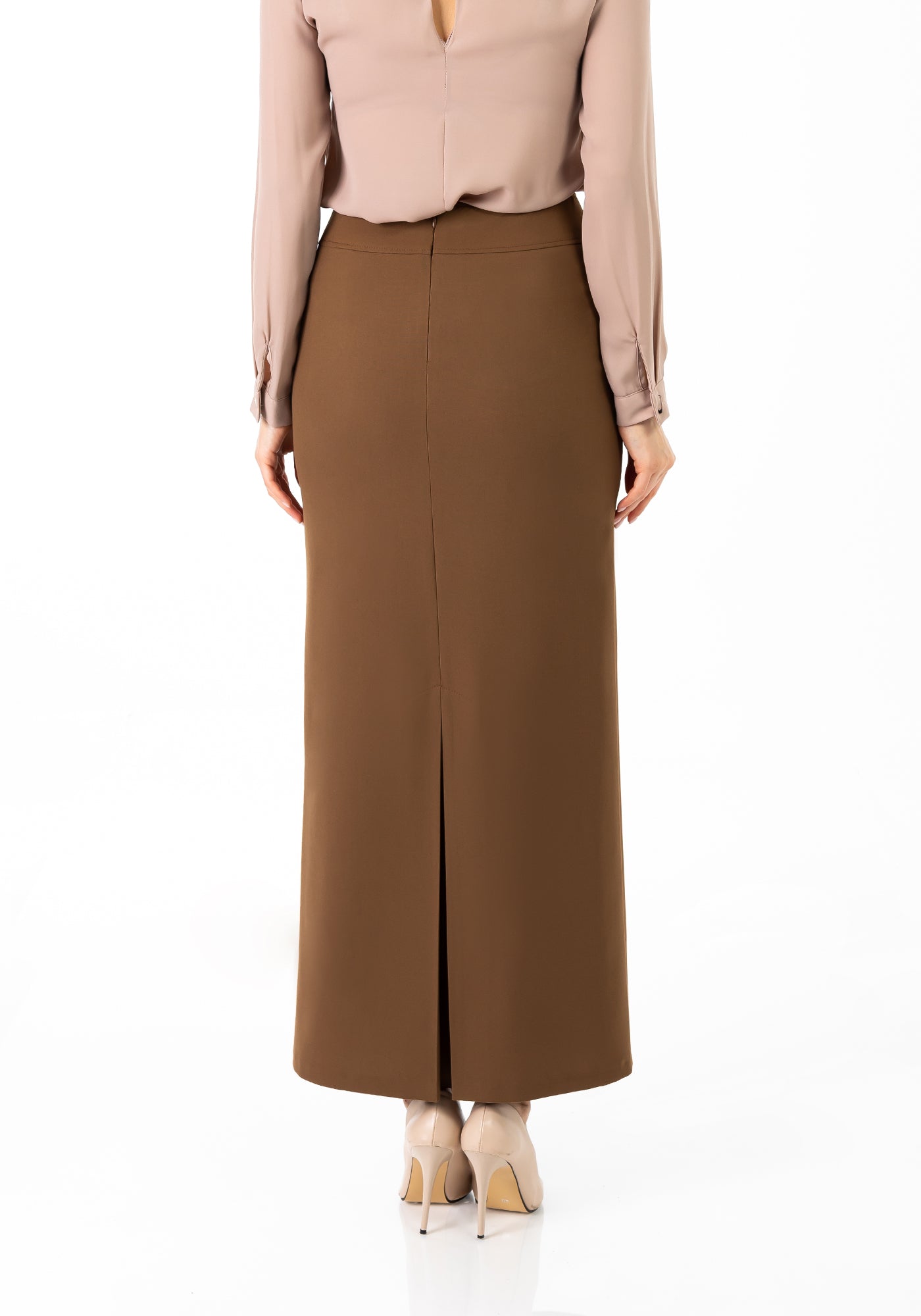 Cupric Maxi Back Slitted Pencil Skirt G-Line