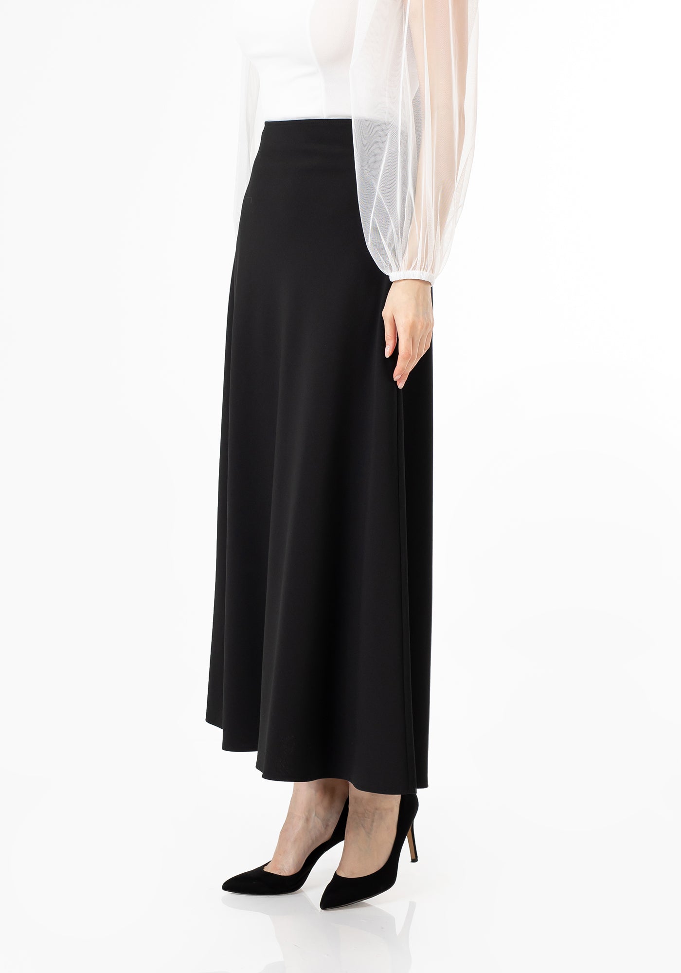 G-Line Black A-Line Style Comfy Maxi Dress Skirt G-Line