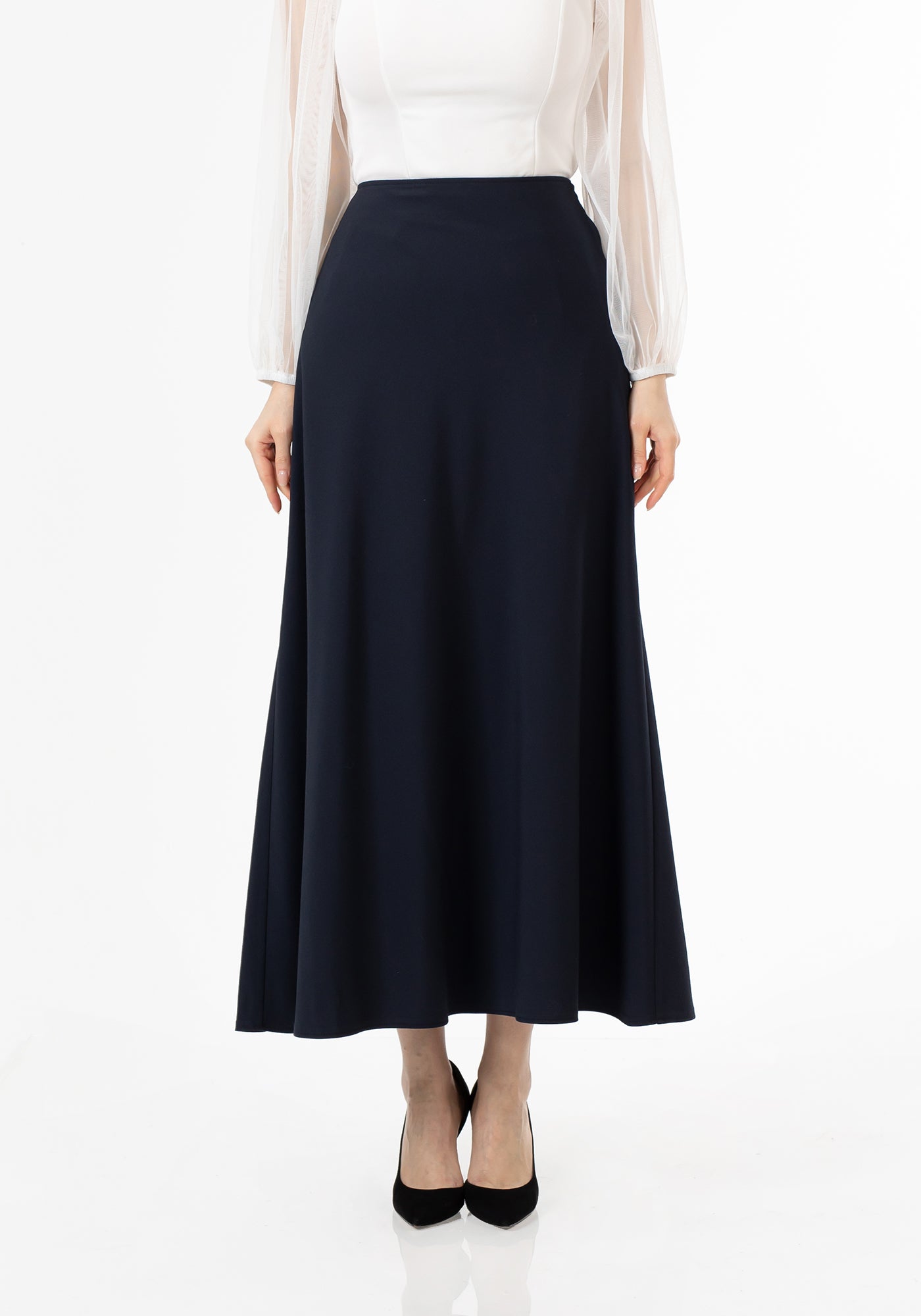 G-Line Navy A-Line Style Comfy Maxi Dress Skirt
