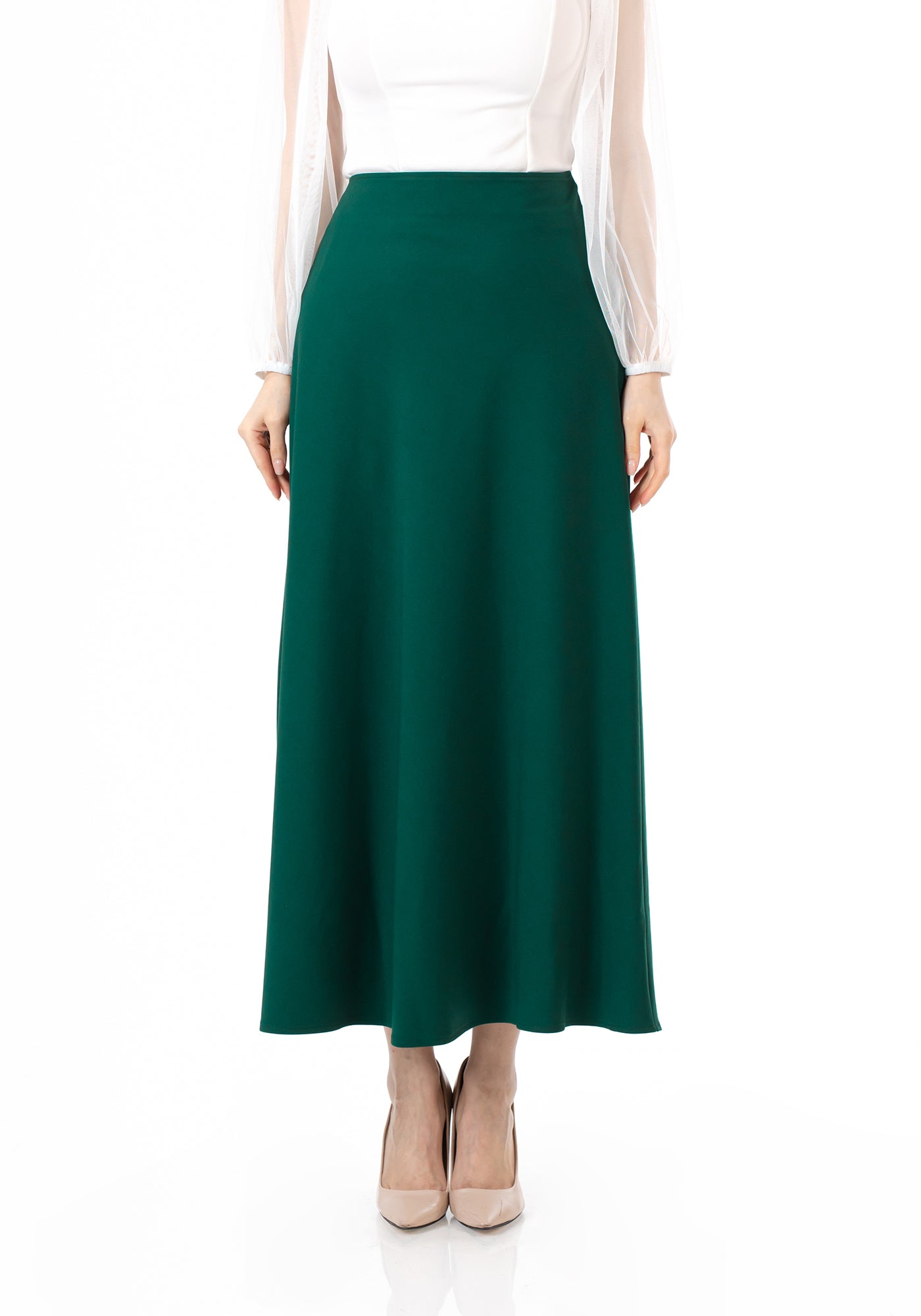 G-Line Emerald Green A-Line Style Comfy Maxi Dress Skirt