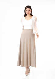 Stone A-Line Style Comfy Maxi Dress Skirt