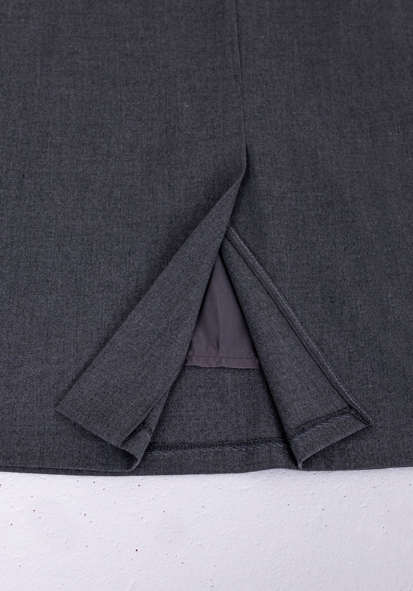 Grey Back Vented Midi Pencil Skirt G-Line