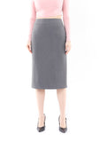 Grey Back Vented Midi Pencil Skirt G-Line