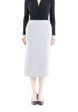Light Grey Back Vented Midi Pencil Skirt for Women G-Line