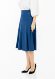 Indigo Eight Gore Calf Length Midi Skirt for Every Occasion G-Line