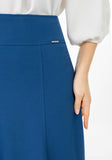 Indigo Eight Gore Calf Length Midi Skirt for Every Occasion G-Line