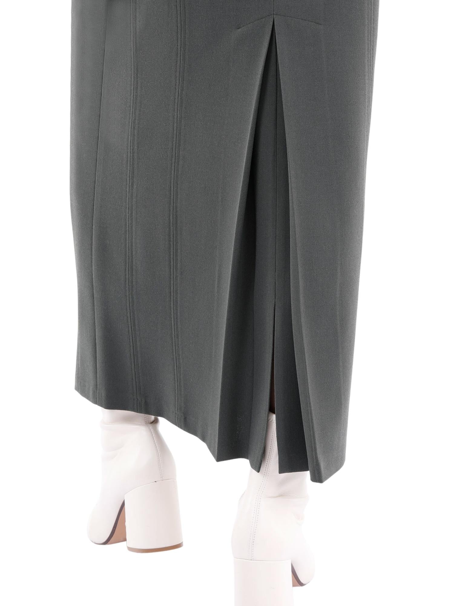 Khaki Ankle Length Women's Plus Size Back Split Maxi Skirt G-Line