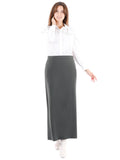 Khaki Ankle Length Women's Plus Size Back Split Maxi Skirt G-Line