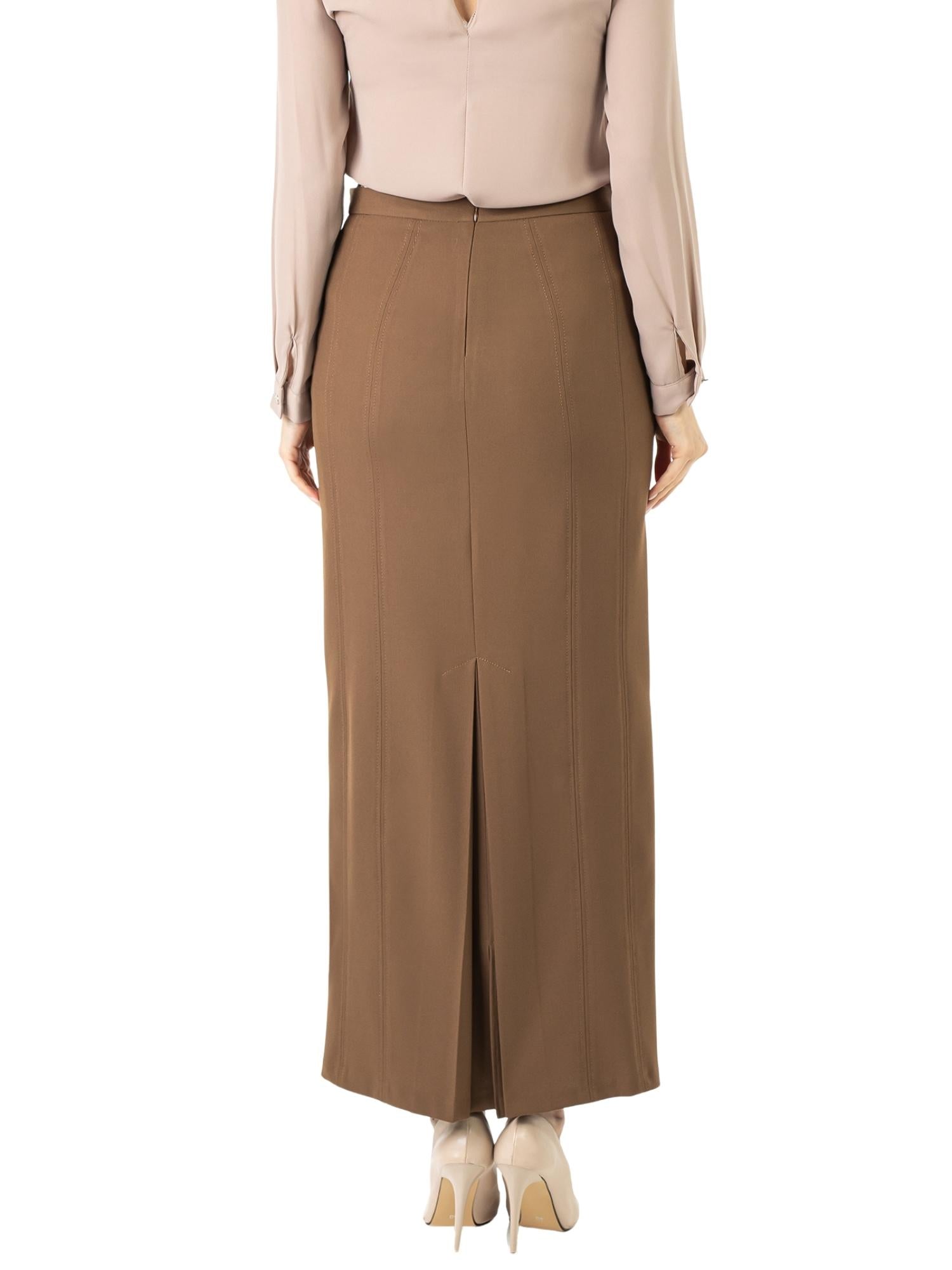 Cupric Ankle Length Women's Plus Size Back Split Maxi Skirt G-Line