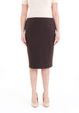 Women's Oversized Comfort Fit Knee-High Brown Midi Pencil Skirt G-Line