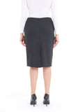 Women's Oversized Comfort Fit Knee-High Charcoal Midi Pencil Skirt G-Line