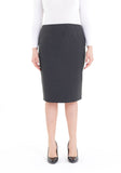 Women's Oversized Comfort Fit Knee-High Charcoal Midi Pencil Skirt G-Line