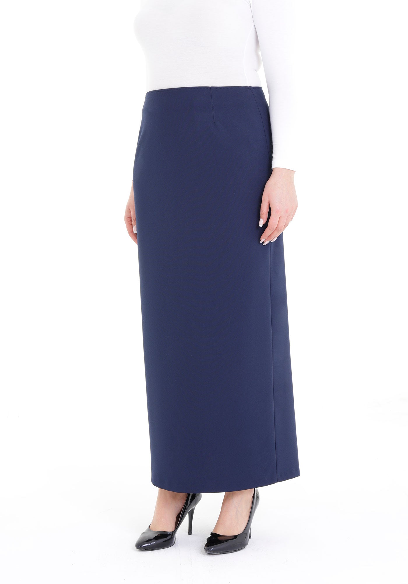 Women's Oversized Navy Blue Maxi Pencil Skirt G-Line