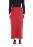 Women's Oversized Burgundy Maxi Pencil Skirt G-Line
