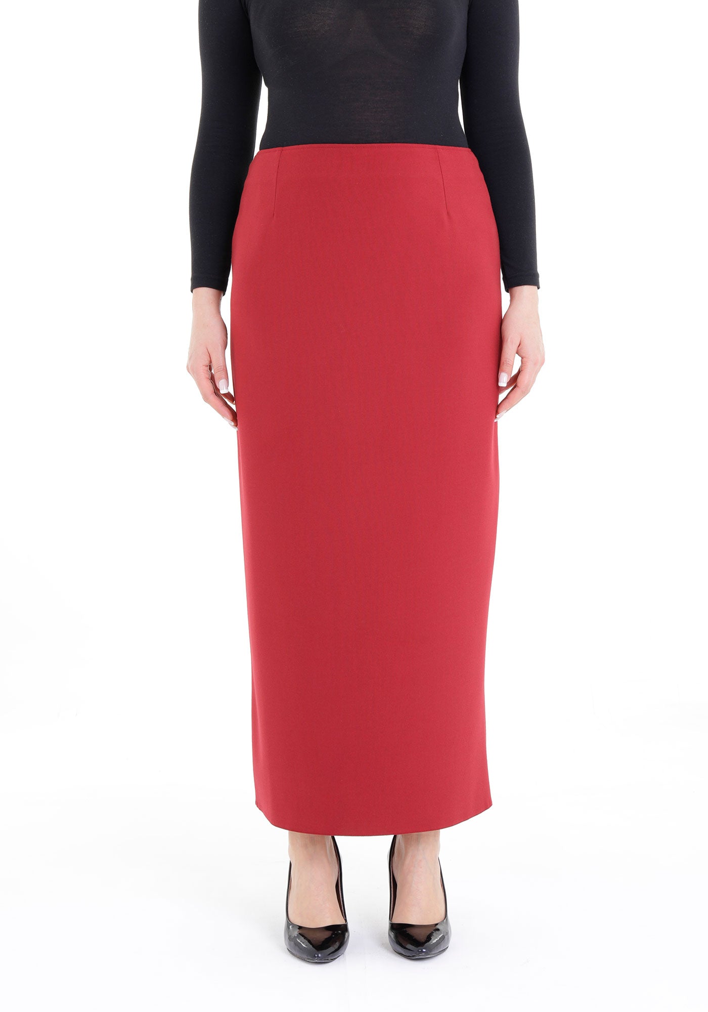 Women's Oversized Burgundy Maxi Pencil Skirt G-Line