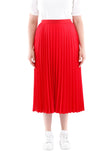 G-Line Women’s Midi Pleated Plise Accordion Skirt & Plus Size Red G-Line