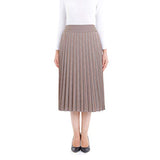 Guzella Medium Pleated Flowy Midi Skirt with Wool Mink Guzella